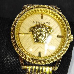 MEN'S VERSACE 40mm gold on gold WATCH